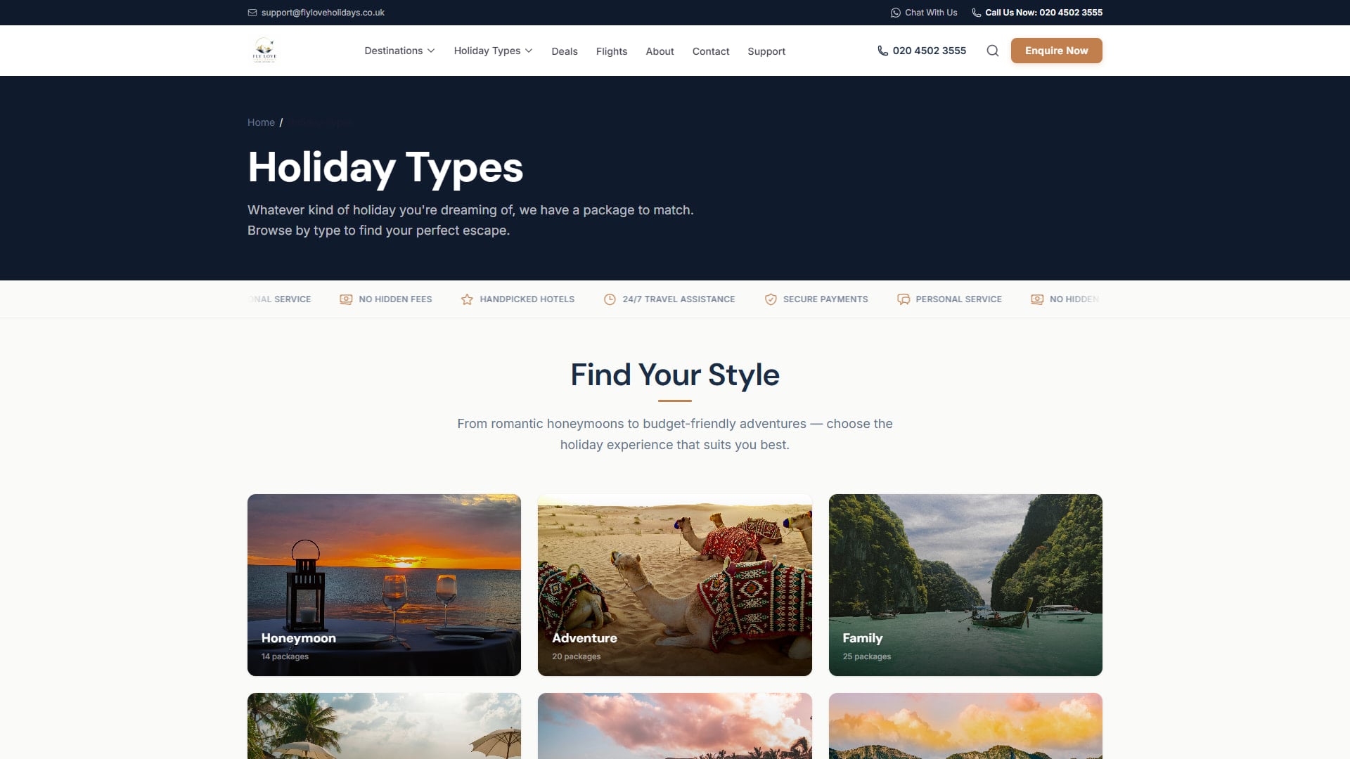 Holiday types — find your style