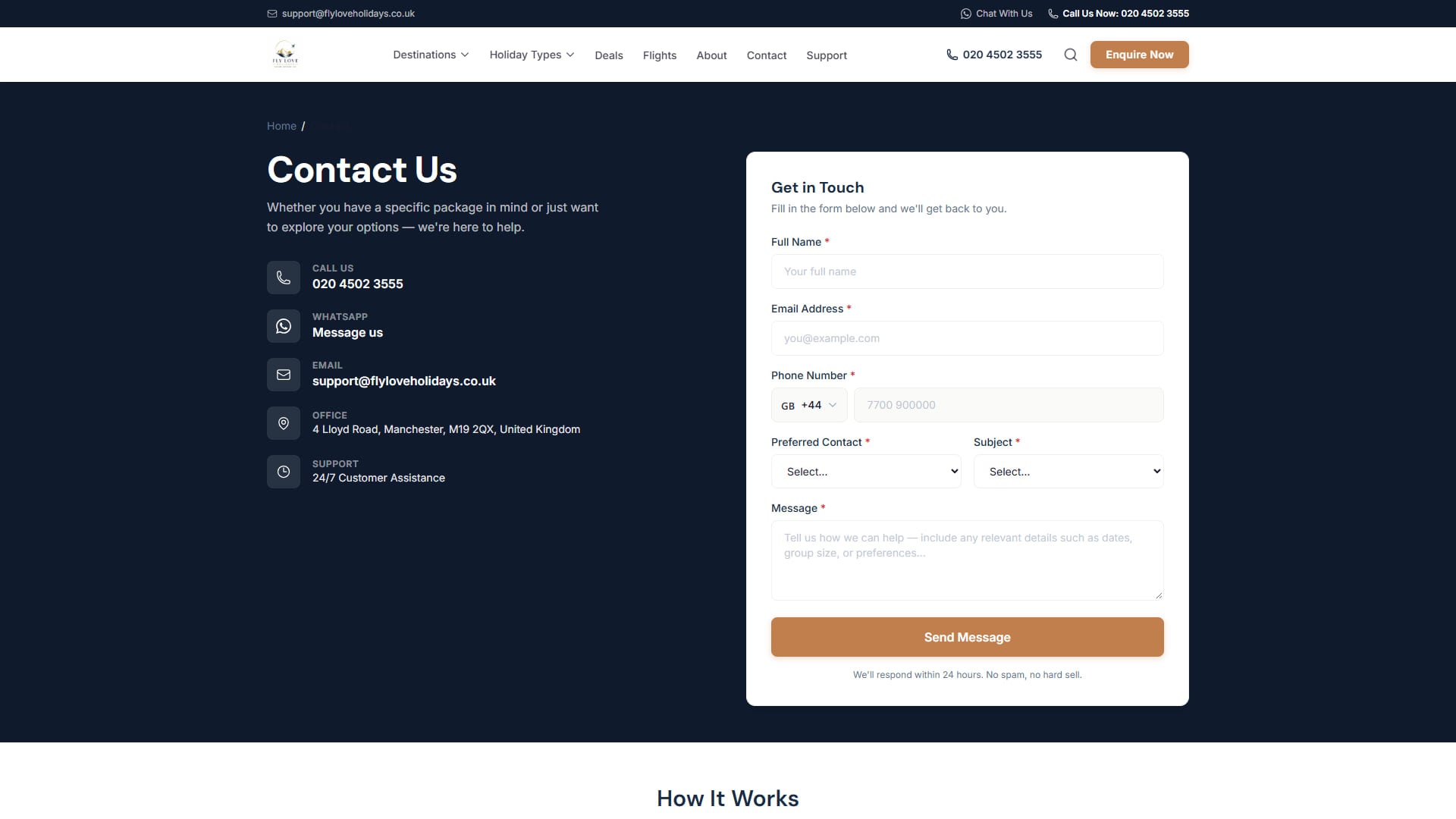 Contact — details and enquiry form