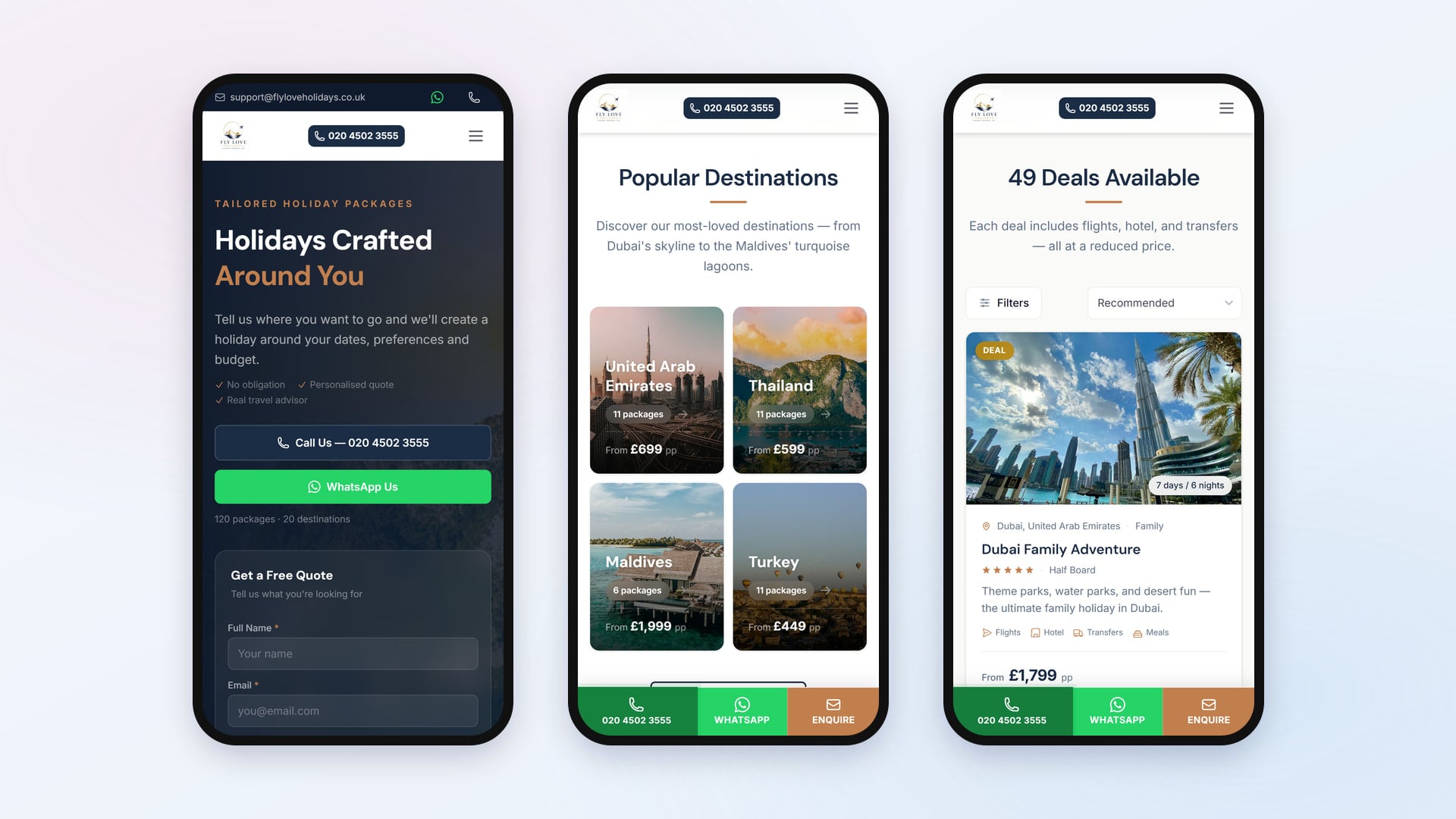 Mobile view — homepage and deals