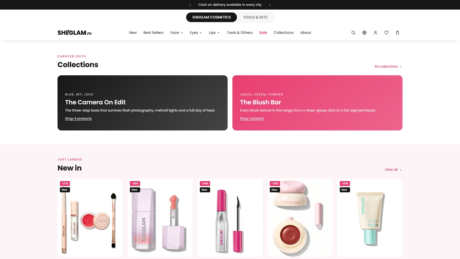 Homepage — curated collections and new arrivals